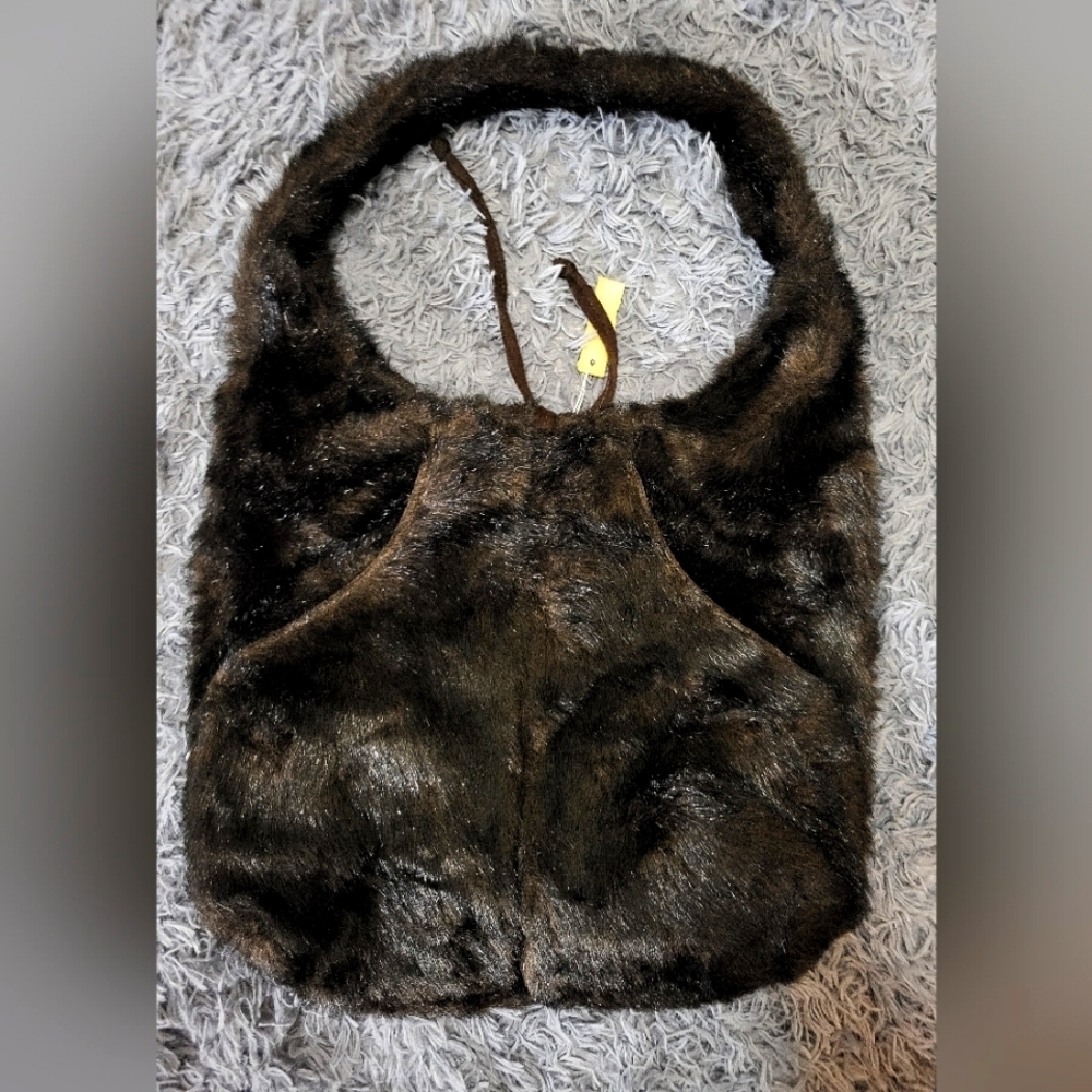 NWT - Betmar Faux Fur Brown Handbag